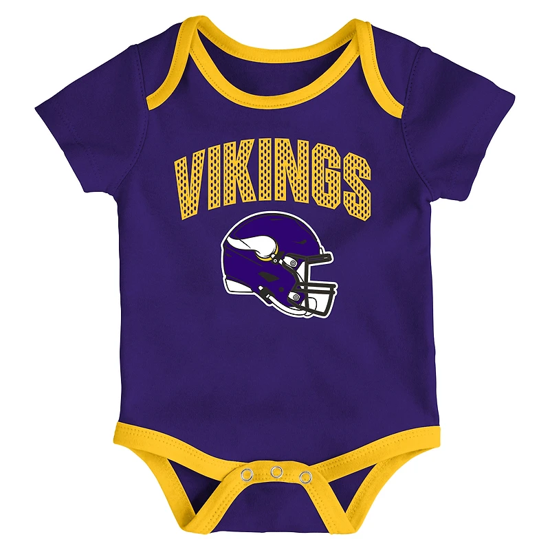 Infant Outerstuff  Minnesota Vikings All Day Play Three-Piece Bodysuit Set