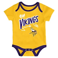 Infant Outerstuff  Minnesota Vikings All Day Play Three-Piece Bodysuit Set