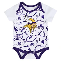 Infant Outerstuff  Minnesota Vikings All Day Play Three-Piece Bodysuit Set