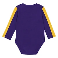 Ensemble 3 pièces pour bébé Outerstuff violet/or Minnesota Vikings Double Down, body et pantalon