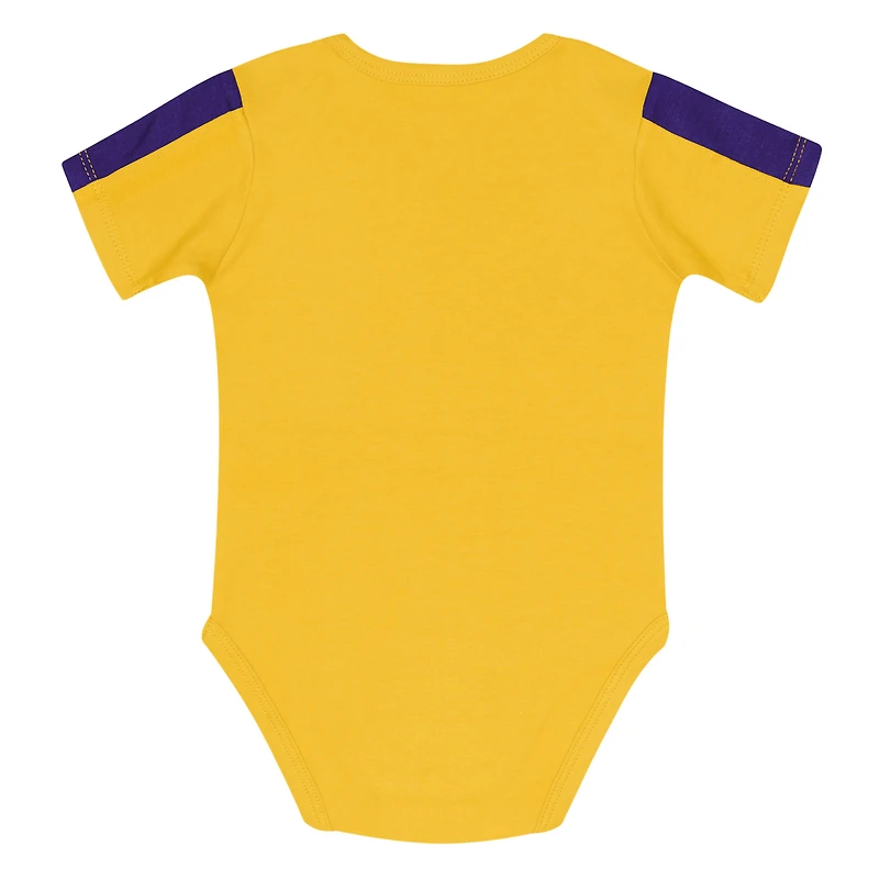 Ensemble 3 pièces pour bébé Outerstuff violet/or Minnesota Vikings Double Down, body et pantalon