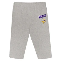 Ensemble 3 pièces pour bébé Outerstuff violet/or Minnesota Vikings Double Down, body et pantalon