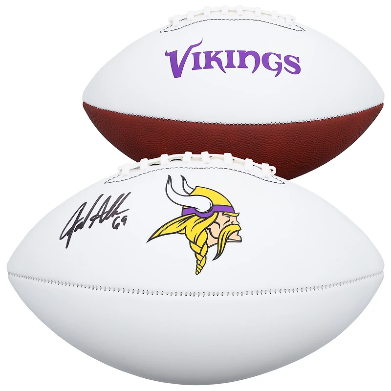 Ballon de football américain Franklin White Panel autographié par Jared Allen, Minnesota Vikings,