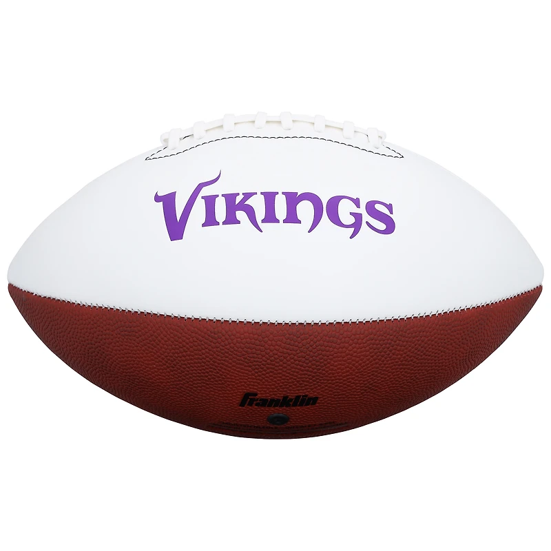 Ballon de football américain Franklin White Panel autographié par Jared Allen, Minnesota Vikings,