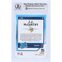J.J. McCarthy Minnesota Vikings Autographed 2024 Panini Donruss #303 Beckett Fanatics Witnessed Authenticated 9/10 Rookie Card
