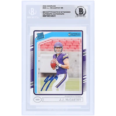 V106832 VIKE J.J. McCarthy Minnesota Vikings Autographié 2024 Panini Donruss #303 Beckett Fanatics Witnessed Authenticated Rookie Card 9 J.J. McCarthy AUT PAA TRADING CARDS 45867 AUTTRC CA01F08300 #41