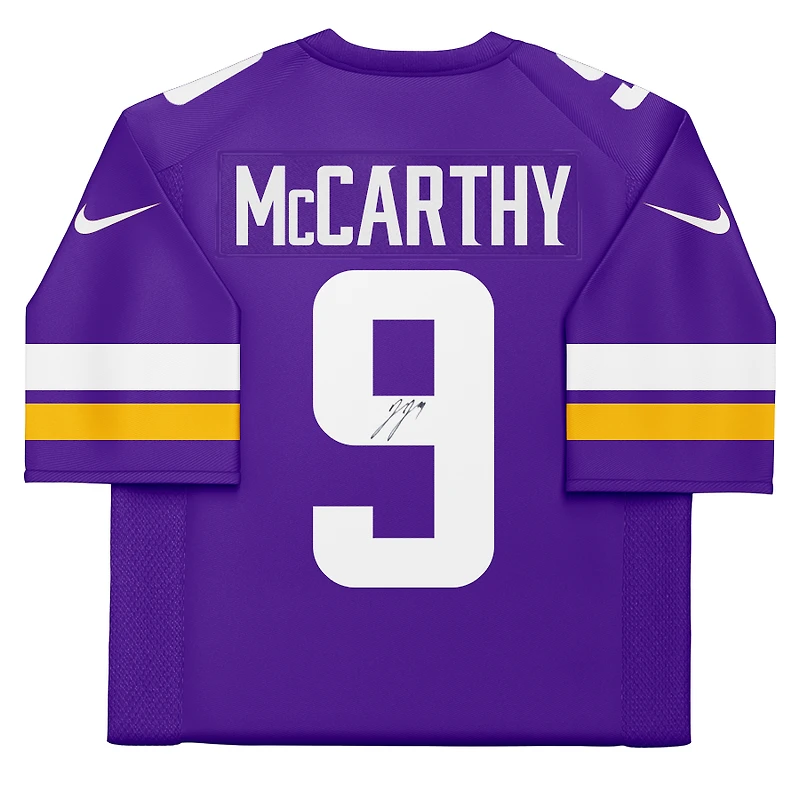 J.J. McCarthy Minnesota Vikings Autographed Purple Nike Limited Jersey 