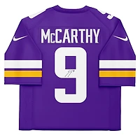 J.J. McCarthy Minnesota Vikings Autographed Purple Nike Limited Jersey 