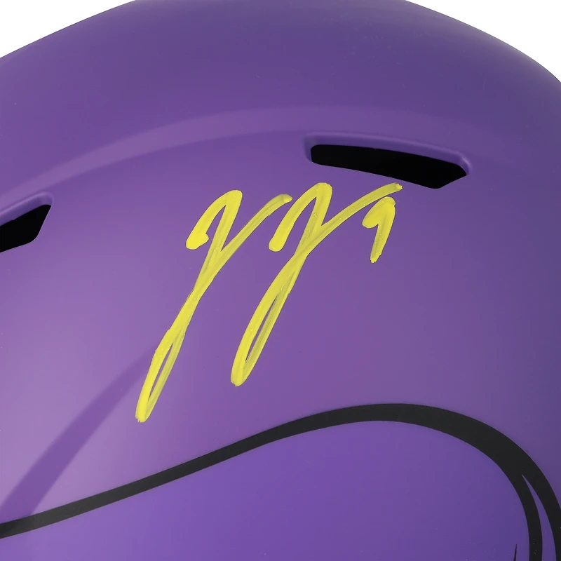 Réplique du casque Riddell Rave Speed autographié par J.J. McCarthy des Vikings du Minnesota