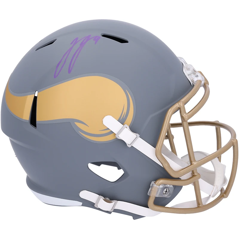 J.J. McCarthy Minnesota Vikings Autographed Riddell Slate Speed Replica Helmet