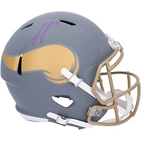 J.J. McCarthy Minnesota Vikings Autographed Riddell Slate Speed Replica Helmet