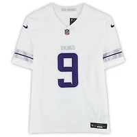 Maillot Nike blanc dédicacé par J.J. McCarthy des Vikings du Minnesota