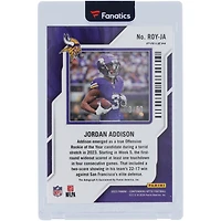 Carte de recrue de l'année 2023 Panini Contenders Optic Silver Prizm autographiée par Jordan Addison des Minnesota Vikings #ROY-JA #/50