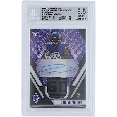 Jordan Addison Minnesota Vikings dédicacé 2023 Panini Phoenix Laundry Tag Relic #RAJ-JA #5/5 BGS authentifié 8.5 Rookie Card - 9.5,8.5,8,8.5 Subgrades