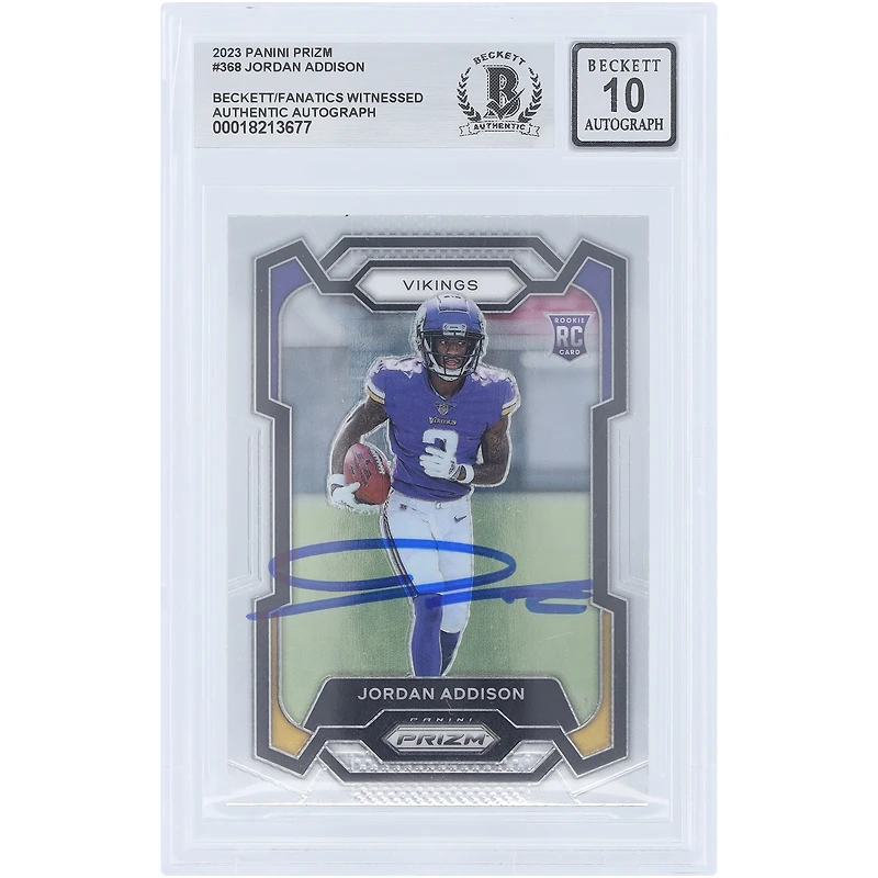 V106832 VIKE Jordan Addison Minnesota Vikings Autographié 2023 Panini Prizm #368 Beckett Fanatics Witnessed Authenticated 10 Rookie Card 3 Jordan Addison AUT PAA TRADING CARDS 45867 AUTTRC CA01F08280 #21