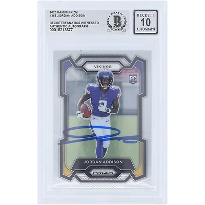 V106832 VIKE Jordan Addison Minnesota Vikings Autographié 2023 Panini Prizm #368 Beckett Fanatics Witnessed Authenticated 10 Rookie Card 3 Jordan Addison AUT PAA TRADING CARDS 45867 AUTTRC CA01F08280 #21