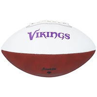 Ballon de football Franklin White Panel autographié par Jordan Addison, Minnesota Vikings