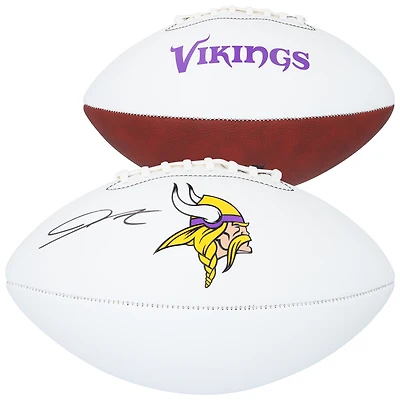 Ballon de football Franklin White Panel autographié par Jordan Addison, Minnesota Vikings