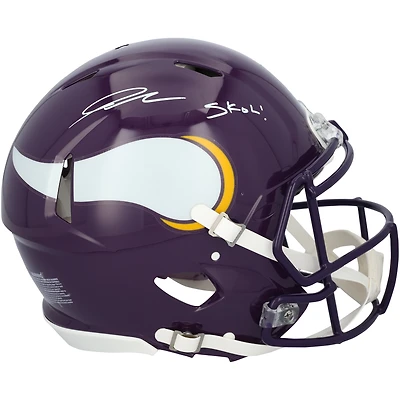 Jordan Addison Minnesota Vikings Autographed Riddell 1983-2001 Throwback Speed Authentic Helmet with "SKOL!" Inscription