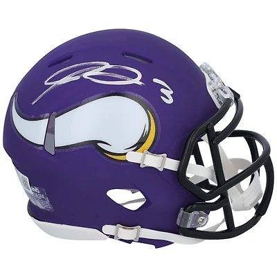 Casque Riddell Speed ​​Mini autographié par Jordan Addison des Minnesota Vikings