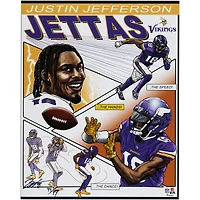 Justin Jefferson Minnesota Vikings 16" x 20" Photo Print - Art by Brian Kong - Limited Edition of 99