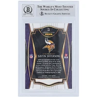 Carte de recrue autographiée 2020 Panini Select Premier Level #161 de Justin Jefferson des Minnesota Vikings, carte de recrue authentifiée Beckett Fanatics Witnessed 10