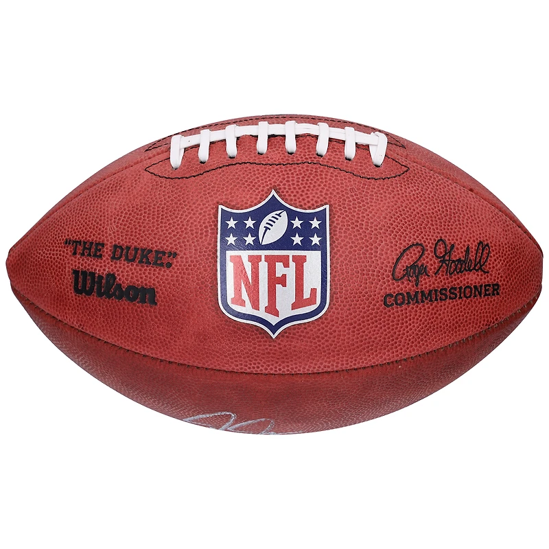 Ballon de football professionnel Duke en couleur autographié par Justin Jefferson des Minnesota Vikings