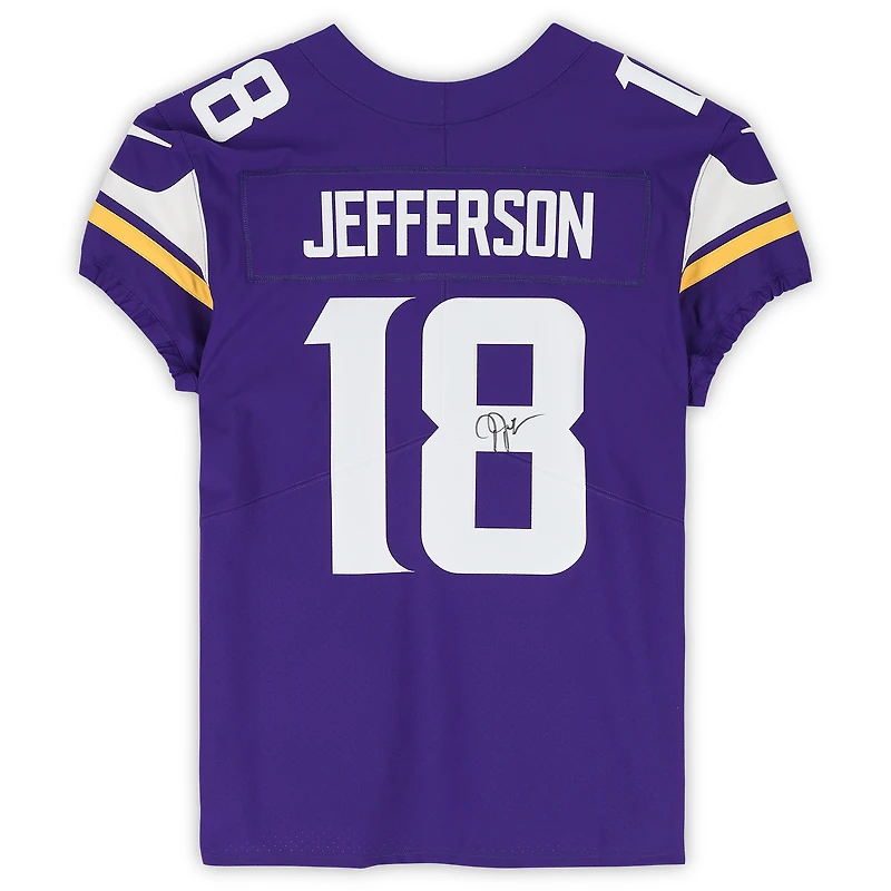 Maillot Nike Elite violet autographié par Justin Jefferson des Minnesota Vikings