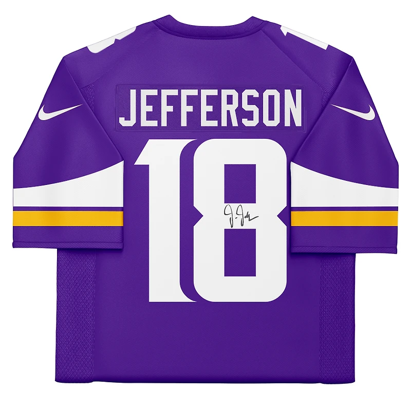 Maillot Nike violet autographié par Justin Jefferson des Vikings du Minnesota