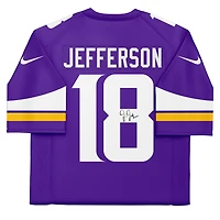 Maillot Nike violet autographié par Justin Jefferson des Vikings du Minnesota