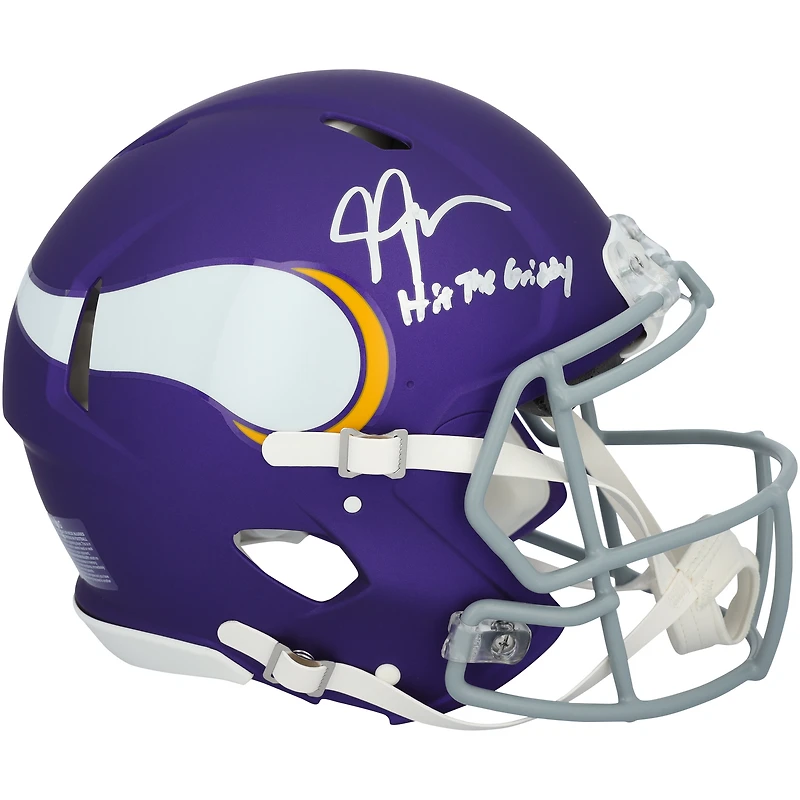 Justin Jefferson Minnesota Vikings Autographed Riddell 2023 Alternate Tribute Speed Authentic Helmet with "Hit The Griddy" Inscription