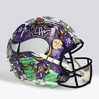 Justin Jefferson Minnesota Vikings Autographed Riddell Speed Authentic Helmet  - Art by Charles Fazzino - WN55916228