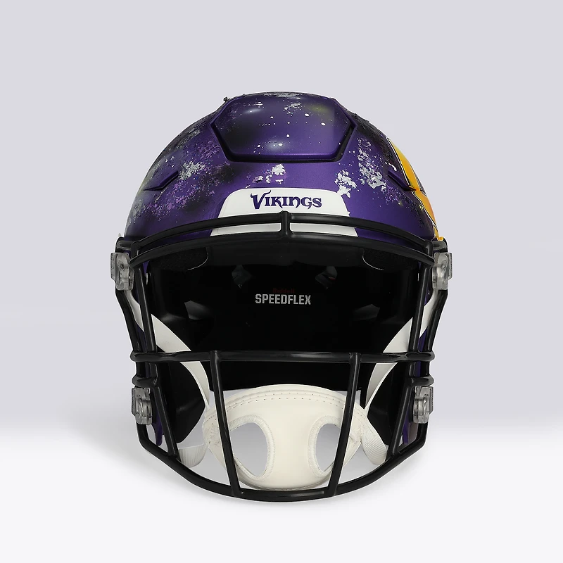 Justin Jefferson Minnesota Vikings Autographed Riddell Speed Flex Authentic Helmet - Art by Lady Jday - Limited Edition #1/1