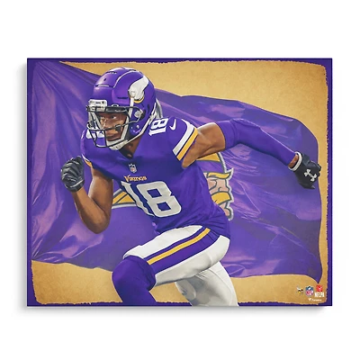 Tirage photo non signé de Justin Jefferson Minnesota Vikings 16" x 20" - Conçu par l'artiste Brian Konnick