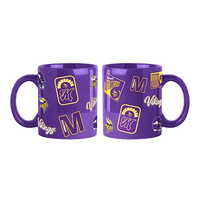 Lot de 2 tasses colorées de 44 cl (15 oz) aux couleurs des Vikings du Minnesota (Logo Brands)
