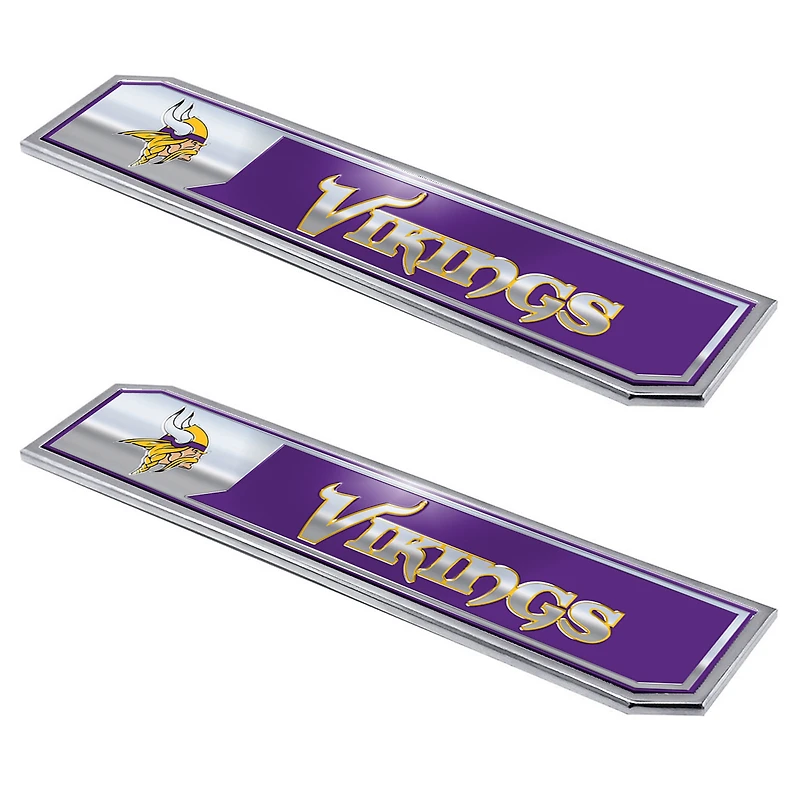 Logo Brands  Minnesota Vikings 2-Pack Embossed Truck Emblem Set