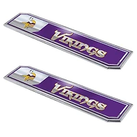 Logo Brands  Minnesota Vikings 2-Pack Embossed Truck Emblem Set