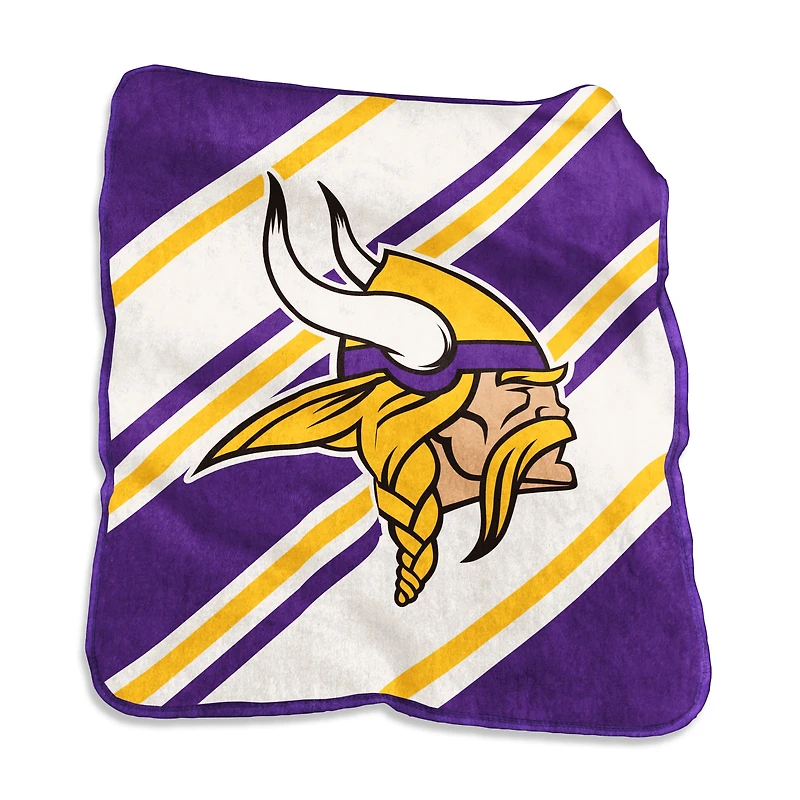 Couverture à rayures Raschel 50 po x 60 po avec logo Minnesota Vikings
