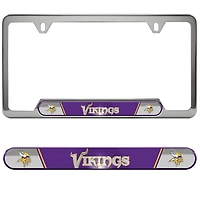 Cadre de plaque d'immatriculation en relief des Vikings du Minnesota avec logo