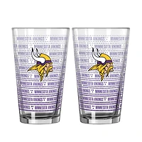 Ensemble de deux verres à bière Logo Brands Minnesota Vikings Chant Fade de 473 ml (16 oz).