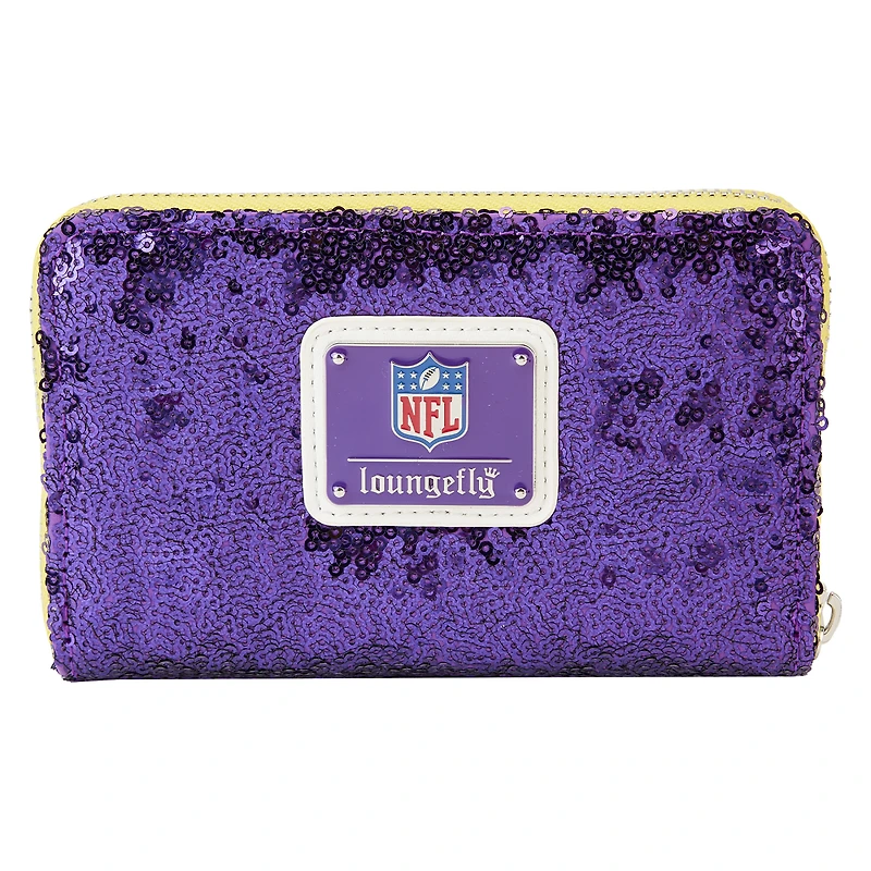 Loungefly Minnesota Vikings Sequin Zip-Around Wallet