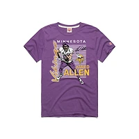 T-shirt tri-blend violet à imprimé joueur des Vikings du Minnesota HOF en hommage Jared Allen pour homme