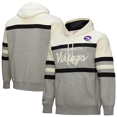 Sweat à capuche logo vintage pour homme Mitchell & Ness Heather Grey avec de l'entraîneur-chef des Vikings du Minnesota