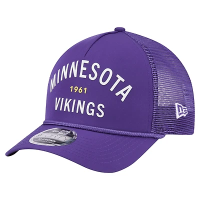 Casquette ajustable 9FORTY Active Minimalist M-Crown A-Frame violette New Era pour homme des Minnesota Vikings
