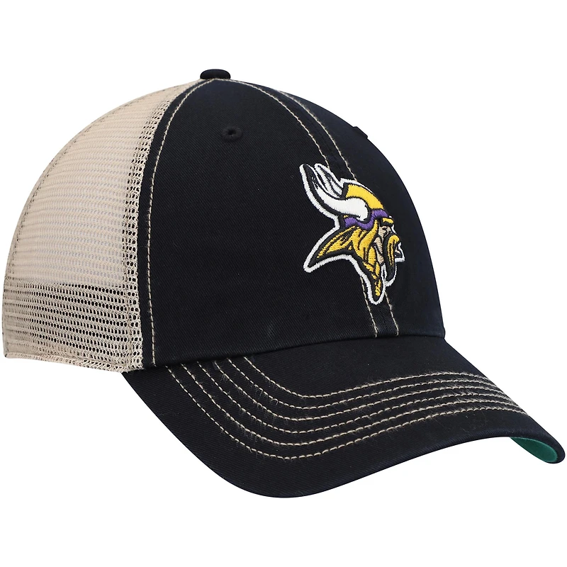 Casquette '47 noire/naturelle Minnesota Vikings Trawler Trucker Clean Up Snapback pour homme