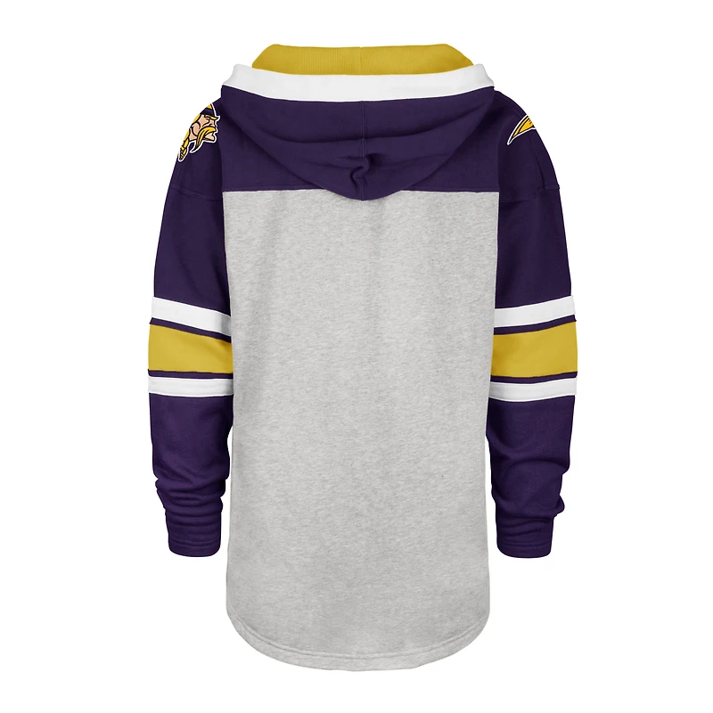 Chandail à lacets Gridiron Minnesota Vikings '47 gris/violet pour homme - capuchon