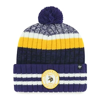 Bonnet tricoté à revers Quiver des Vikings du Minnesota '47 pour homme avec pompon