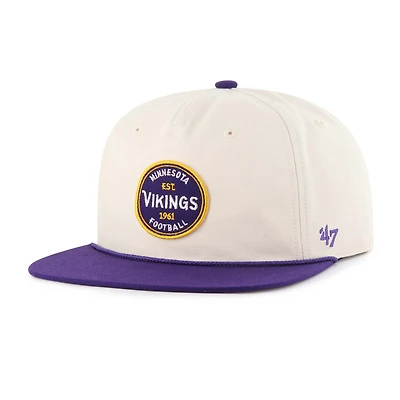 Casquette ajustable Payson Captain des Vikings du Minnesota, modèle 1947, naturelle, pour homme