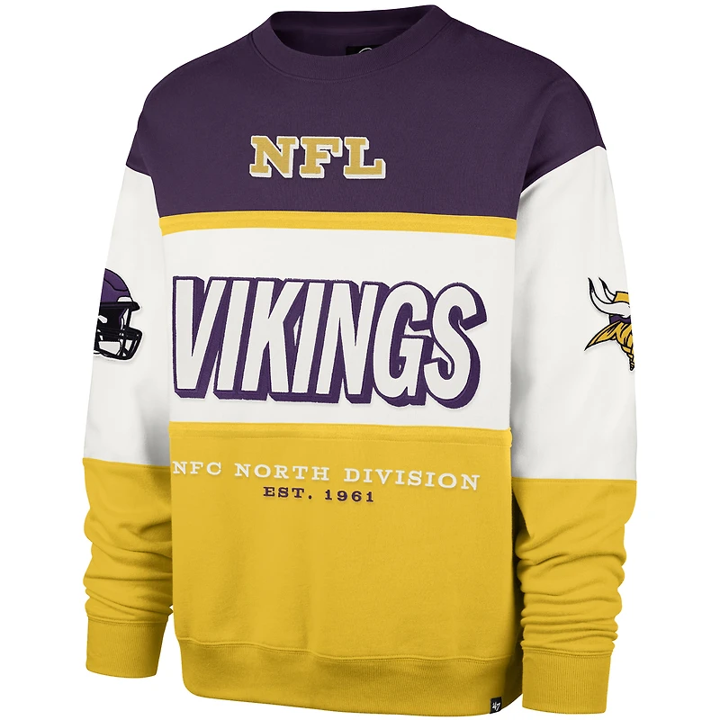 Men's '47 Purple/Gold Minnesota Vikings Breeze Maximalist Sweatshirt