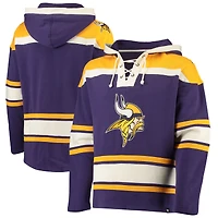 Men's '47 Purple/Gold Minnesota Vikings Lacer V-Neck Pullover Hoodie